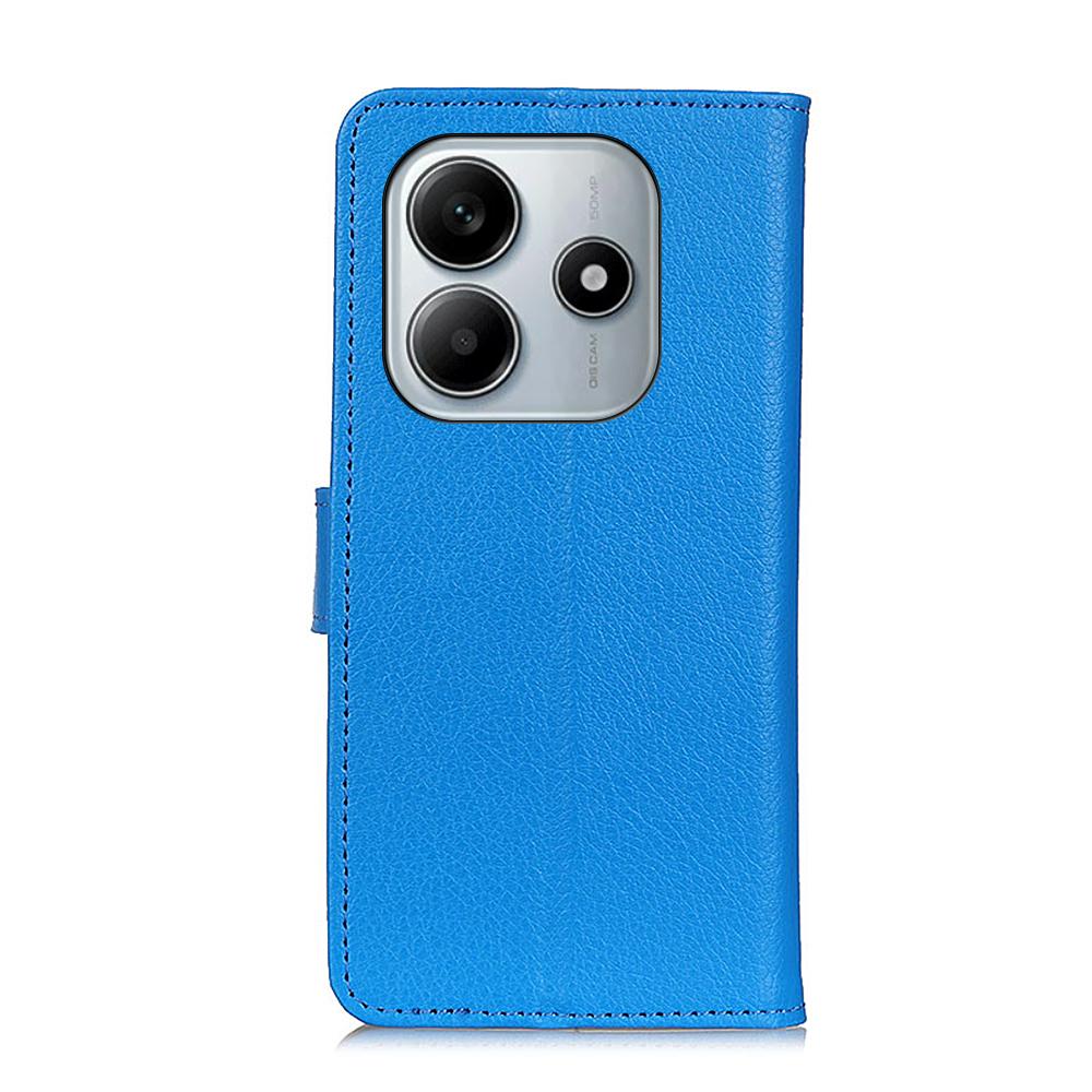 For Xiaomi Redmi Note 14 4G (163.25x76.55x8.16mm) Wallet Case PU Leather Phone Cover Litchi Texture