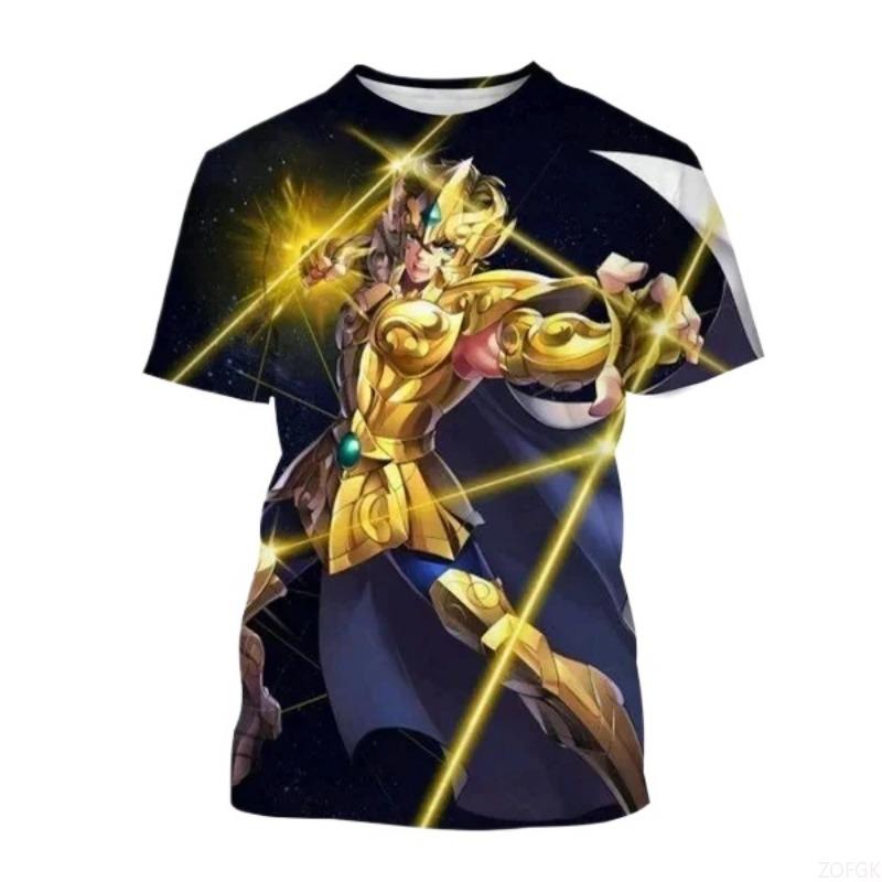 Anime Saint Seiya Bedrucktes T-Shirt 3D Kurzarm-T-Shirt Sommer Mode Harajuku Kinder Cartoon Top