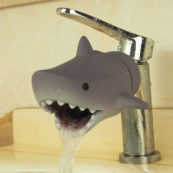 Kids Faucet Extender Cartoon Duck Shark Elephant Shape Splash-proof Faucet Extender