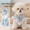 Warm Star-Print Scarf Dog Coat Comfortable Dog Velvet Vest Cute Vertical-Stripe Pet Vest  For Pets