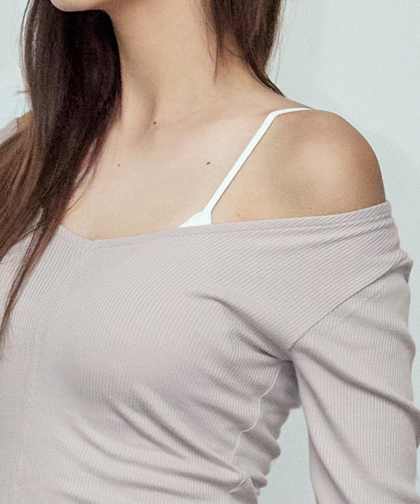 Debiweeo En Slit Long Sleeve Devi-T0138-Mauve Grey