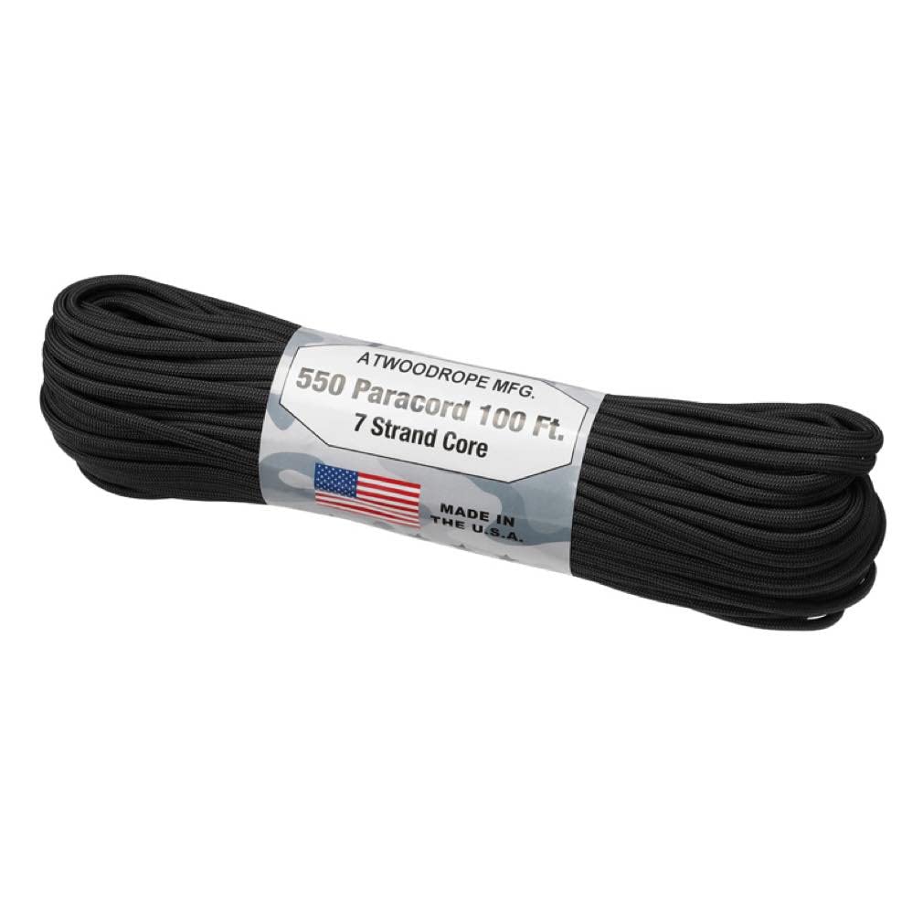 Atwood Rope Tent Tarp Multipurpose Cord Paracord 30m Black [Genuine