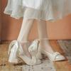 Buty zaręczynowe dla druhny z bajkowym wiatrem nie zmęczą Cię w codziennym noszeniu, delikatny wieczorowy wiatr grube obcasy wysokie obcasy Mary Jane pojedyncze buty damskie