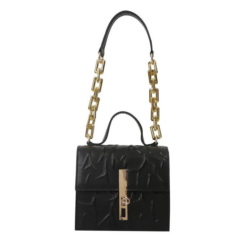 Borsa a tracolla alla moda in stile urbano in pelle PU con catena, piccola borsa morbida in più colori