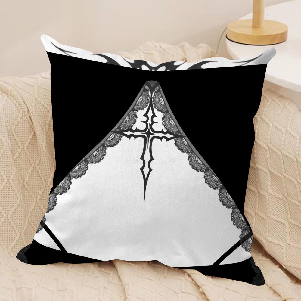 

Sexy underwear funny girl Cushion Cover Silky Short Plush Invisible Zipper Dustproof Sofa Pillow Case for Home Decor 30x30cm