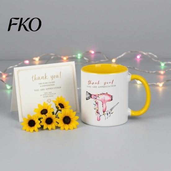 Smooth Surface Ceramic Mug Hairdresser Coffee Cup, Large Capacity Mug, Oversized Tea with Comfortable Handle Microwave Safe Cup Office Size