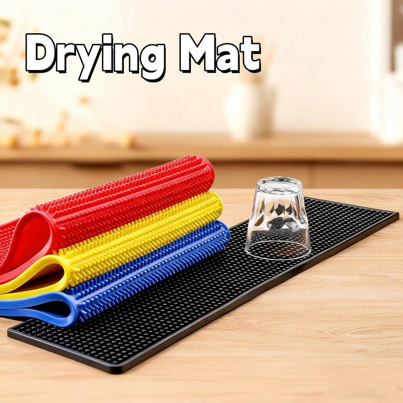 PVC Bar Mat Coffee Maker Countertop Spill Mats Bar Service Mat Dish Glass Drying Mat For Barista Cocktail Bartender 30x15cm