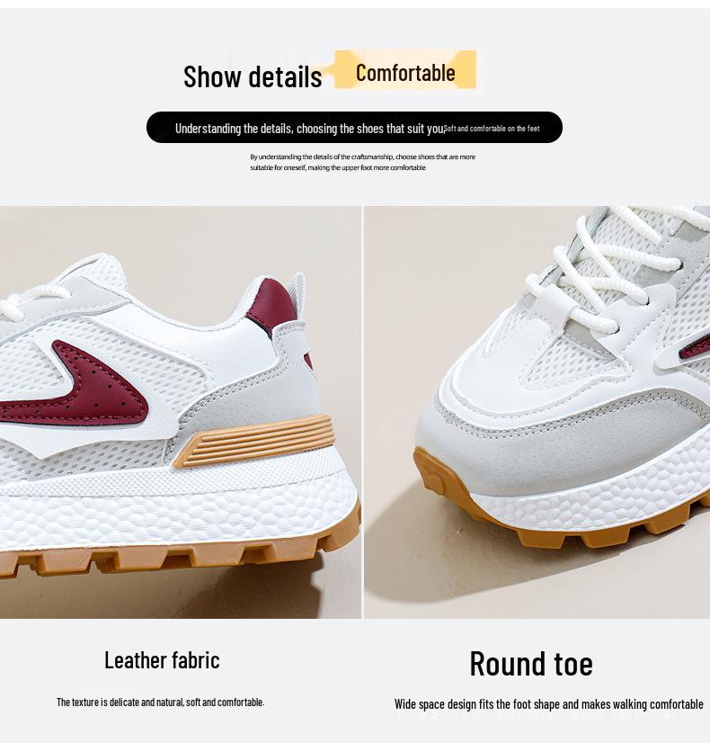 2024 Spring Trendy Women's Thick Sole Korean-Style Running Shoes for Female Students - Forrest Gump Casual Sneakers, Model 6116.
