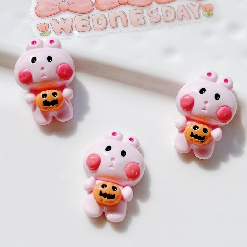 10Pcs New Mini Cute  Cartoon Halloween Collection Flat Back Resin Cabochons Scrapbooking Jewelry Craft Decoration Accessories