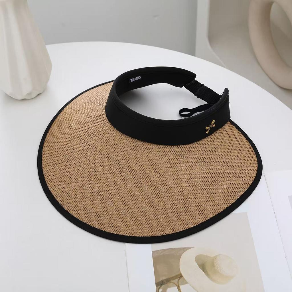 Large Brim Straw Hat Women Summer Sun Protection Hat Shell Hat Travel Ultraviolet Empty Top Sun Hat Sun Hat