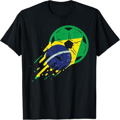 Brasilien Flagge Brasilianischer Fußball Fußball Fan Herren Damen Kinder T-Shirt