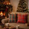 Festive Cushion Pillowslip Plaid Throw Pillow Cover Christmas Pillow Cover  Home Decor