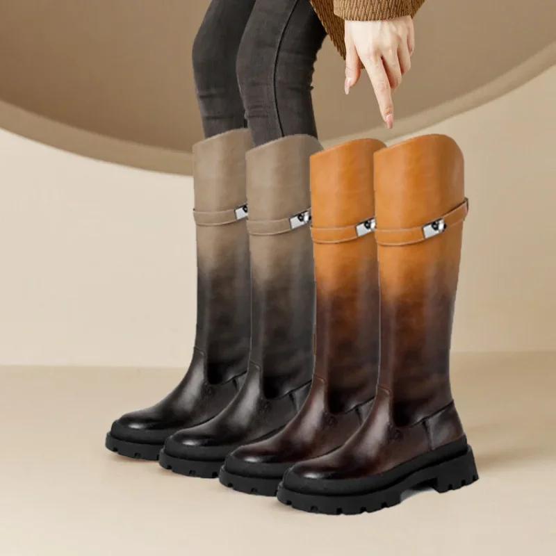 Autumn High Heels New In Ladies Knee Shaft Shoes Elegant Heeled Women's Long Boots Hot Spring 2025 Quality Trend Pu On Offer Y2k