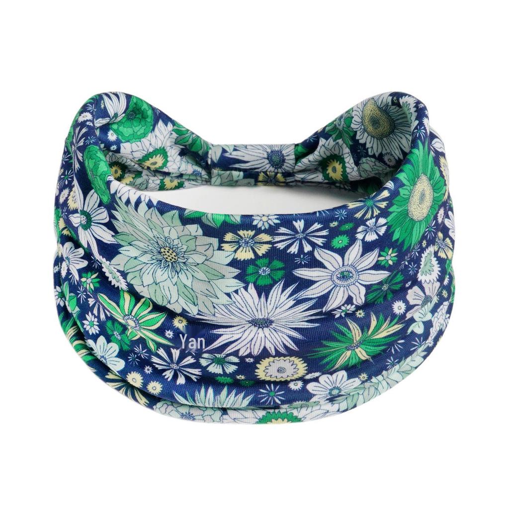 Bohemian Retro Print Yoga Headband: Wide African-Inspired Headscarf for Women