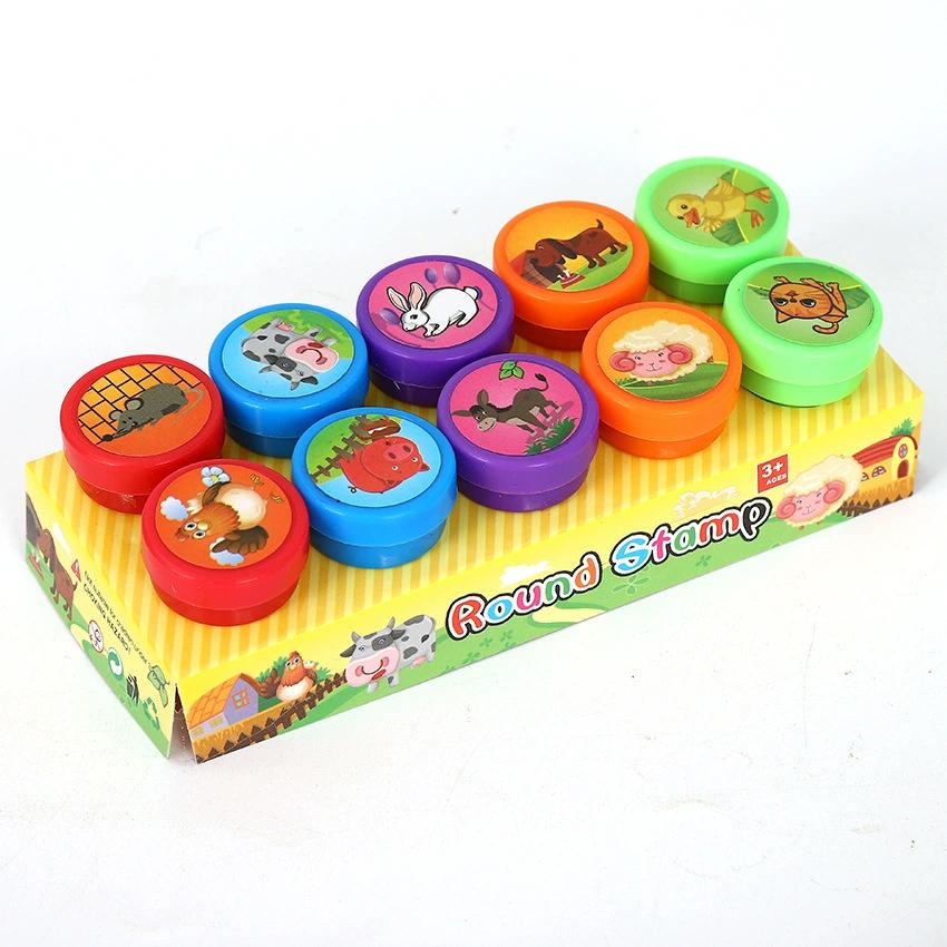 10 Stück gemischte Stempel für Kinder Selbstfärbende Stempel Kinderspielzeugstempel Smiley-Gesicht Stempel Scrapbooking DIY Malerei Po Album Dekor