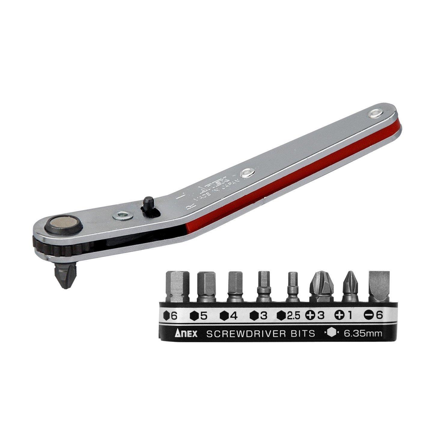 

Набор из 9 бит ANEX Offset Ratchet Driver Up Head Type, 6 комплектов № 429 [Оптовая закупка]