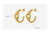 Elegant Geometric Knot Earrings: C-Shaped, Titanium Steel, Gold-Plated, European & American Chic Style