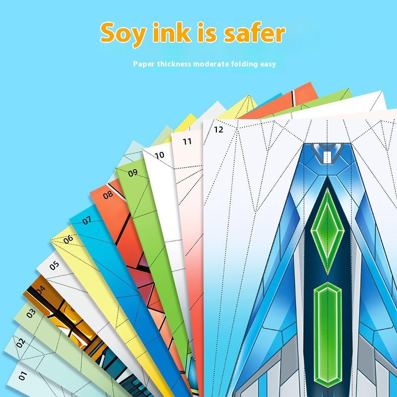 36Pcs Children Creative Origami Paper Planes Folding Diy Parent-Child Full Color Handicraft Toy Aircraft Educational Toy