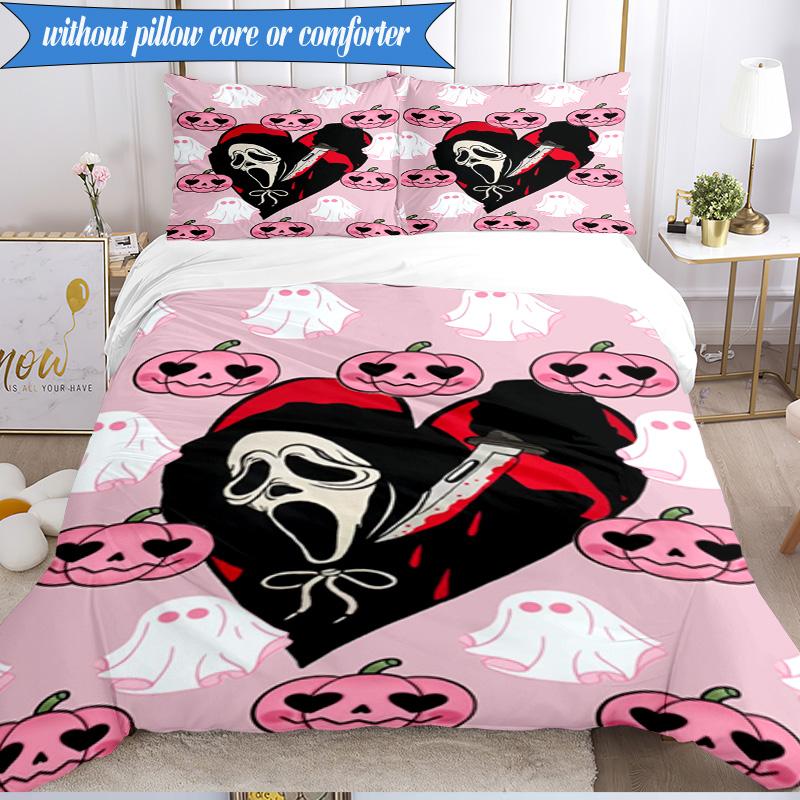 Horror Movie Characters 3pcs K-pop music group Bedding set,Ideal for Bedroom, Dormitory,Including Duvet Cover And 2pcs Pillowcases,Fan gifts