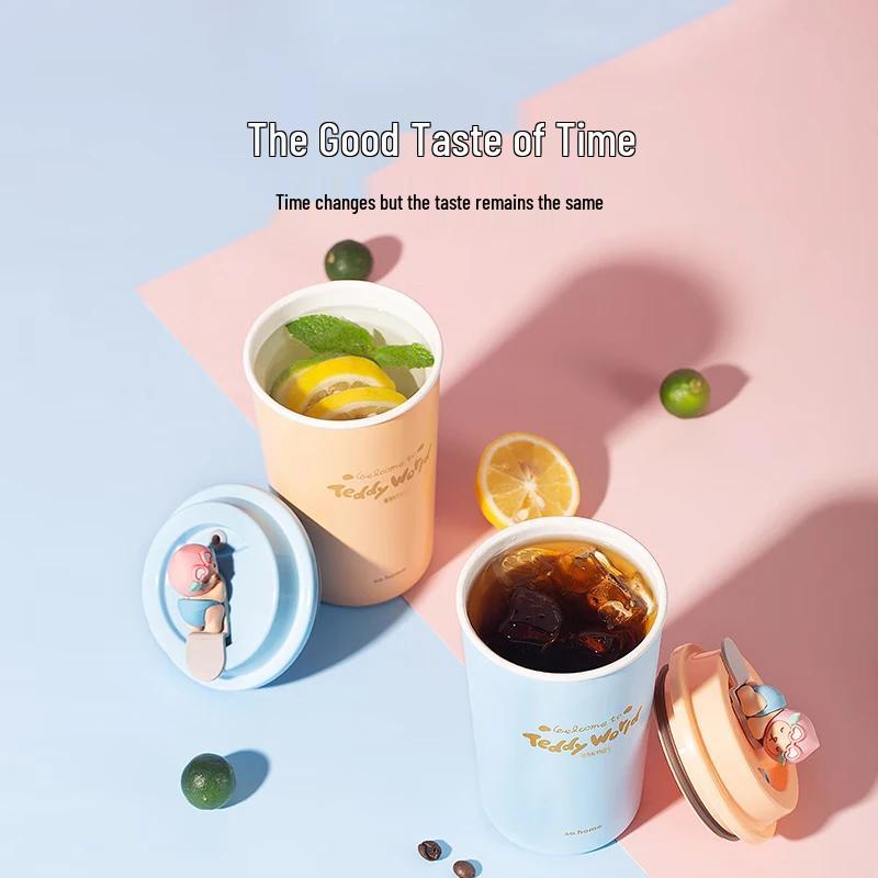 Sohome Teddy Collection Peach Hand Warmer Thermal Cup