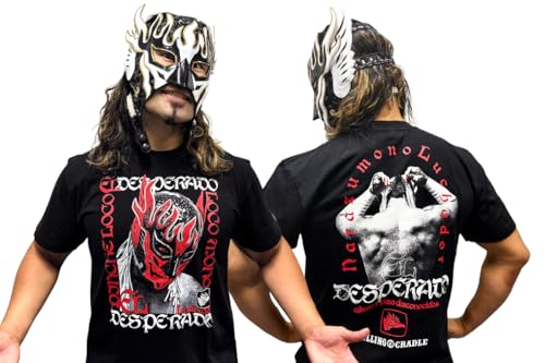 New Japan Pro-Wrestling El Desperado x ROLLING CRADLE RED MASK T-Shirt, Size M, 6012102639