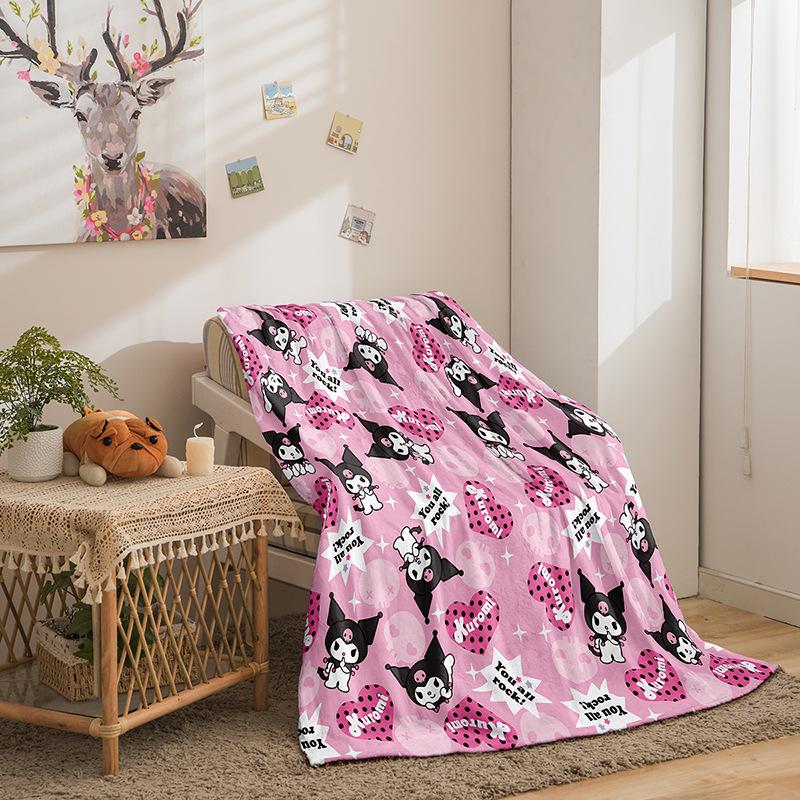 Kuromi Cartoon Series Double Sided Flannel 3D Digital Printing Blanket Blanket