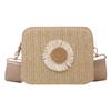 Women Single Shoulder Bag Straw Plaited Ladies Purse Handbag Adjustable Shoulder Straps Zipper Closure Classic Style for Outdoor