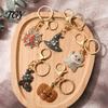 Bling Key Ring Halloween Rhinestone Pumpkin Keychain, Ghost Witch Hat Spider Web Cat Bag Charms Charm, Car for Handbags Backpacks Decoration