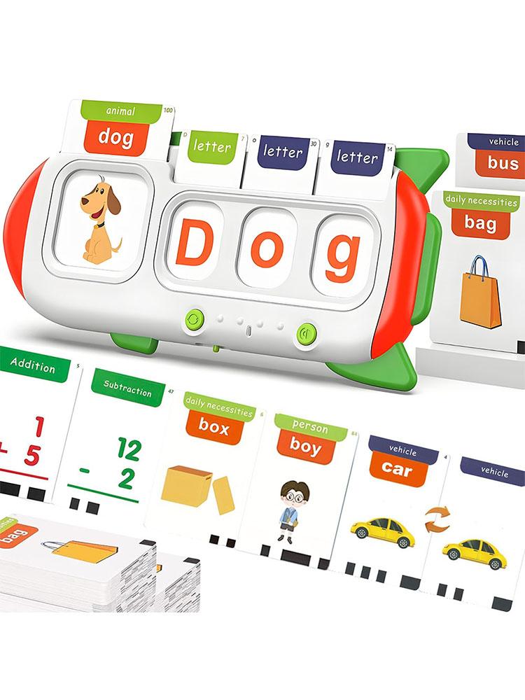 

Kids Learning Flash Card Machine – English Spelling Math & Music Early Education Toy with Sound Feedback – Rechargeable designed for children s