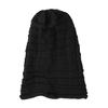 Knitted Hat Pleated Slouchy Baggy Solid Color Stretchy Cold Resistant Woolen Yarn Autumn Winter Women Beanie Skull Cap for Outdoor