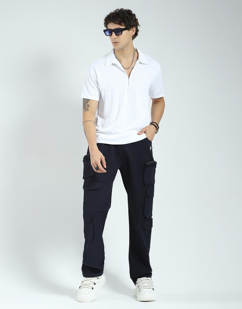 Rock it Men's Solid Straight Fit Cargo