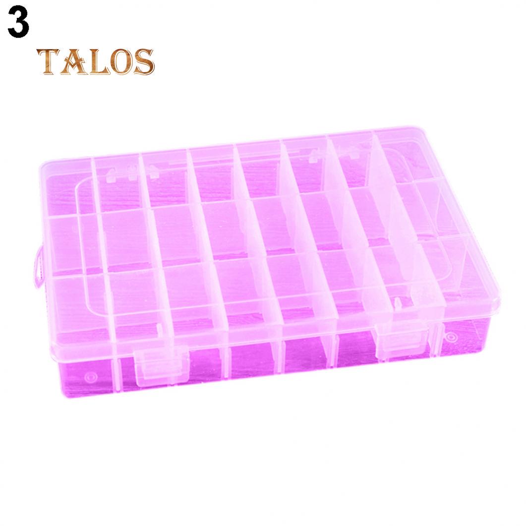 

Съемный пластиковый ящик для хранения с 24 отделениями, контейнер для ювелирных изделий, модный чехол для инструментов розовый