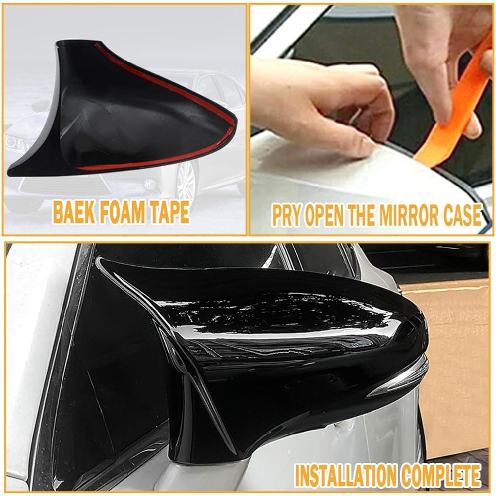 M Horn Glossy Black Mirror Cover Caps For Lexus IS RC 200 300 350 450 2014-2020