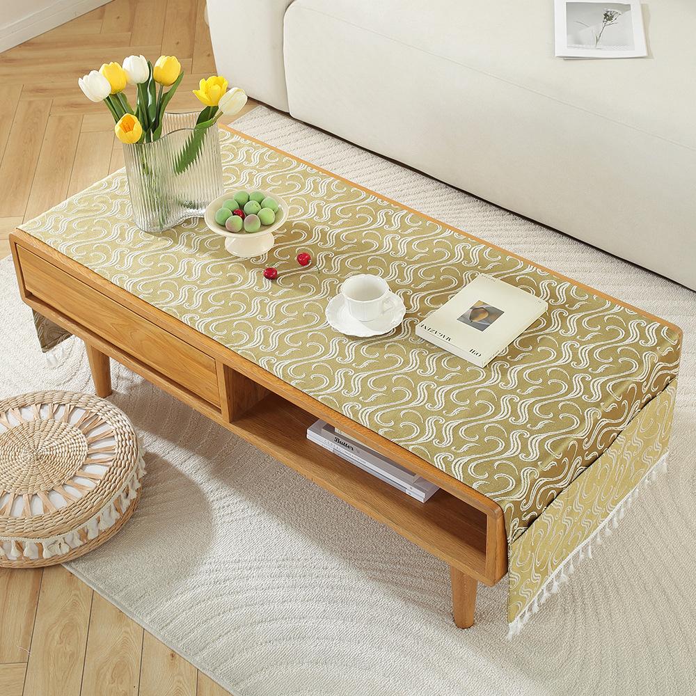 Toalha de Mesa para Mesa de Centro Tecido Sala de Estar Casa Toalha de Mesa para Gabinete de TV Zen Retangular Saco de Armazenamento Tapete para Mesa de Chá