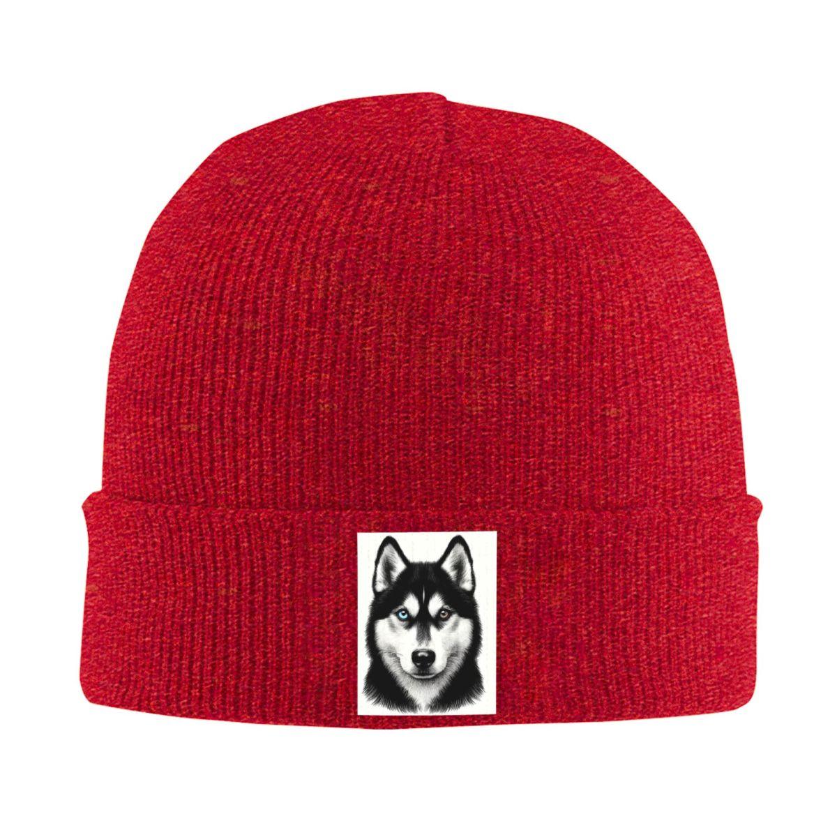 

Siberian Husky Alaskan Dog Warm Knitted Cap Winter Knit Bonnet Hat Skullies Beanies Hip Hop Caps for Unisex One Size