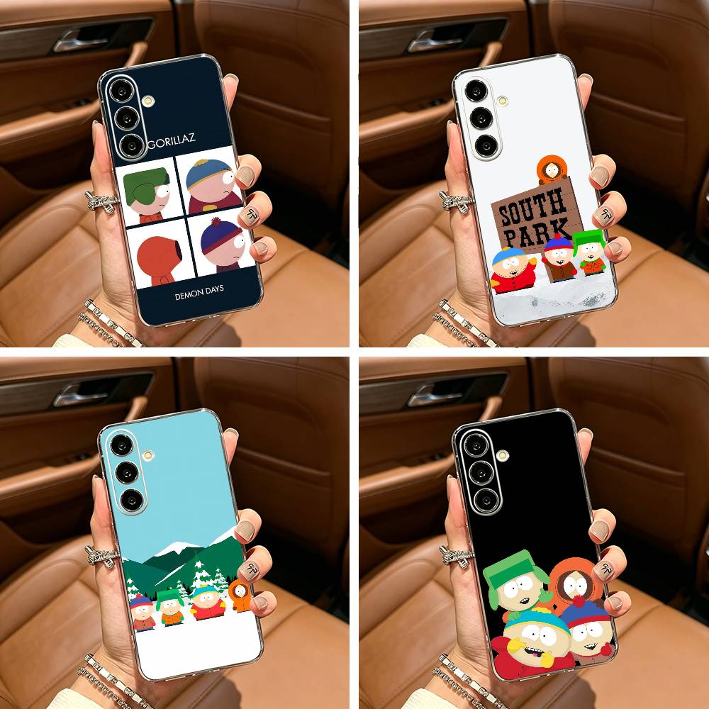 Cartoon S-South P-Park Clear Soft Silicone Phone Case for Samsung Galaxy A71, A70, A52, A51, A40, A30