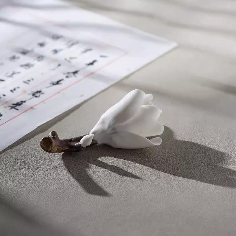 Handmade Ceramic Plum Incense Stick Holder, Japanese Style, Tea Ceremony Ornaments, Decorative Crafts