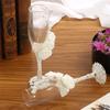 2pcs/set Creative Wedding Glass Creative Pearl Flower Crystal Wedding Champagne Glasses | Wine Glasses