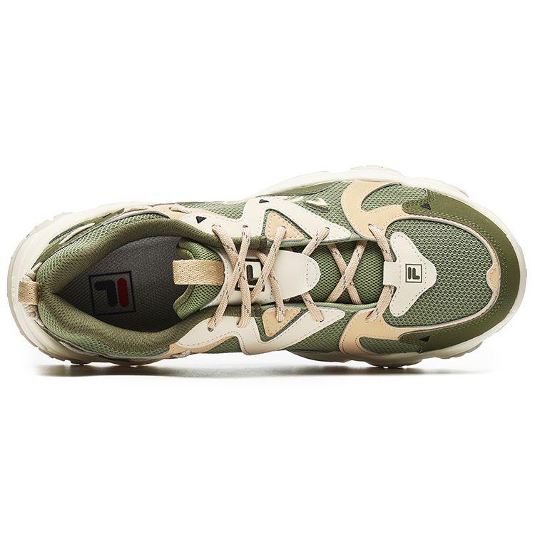 Fila Fluid 4 Mesh Fabric Synthetic Leather Cat Paw 4.0 Retro Low-Top Lifestyle Sneakers Men Sneakers Sage-Green Winter-Moss F12M242101FSW