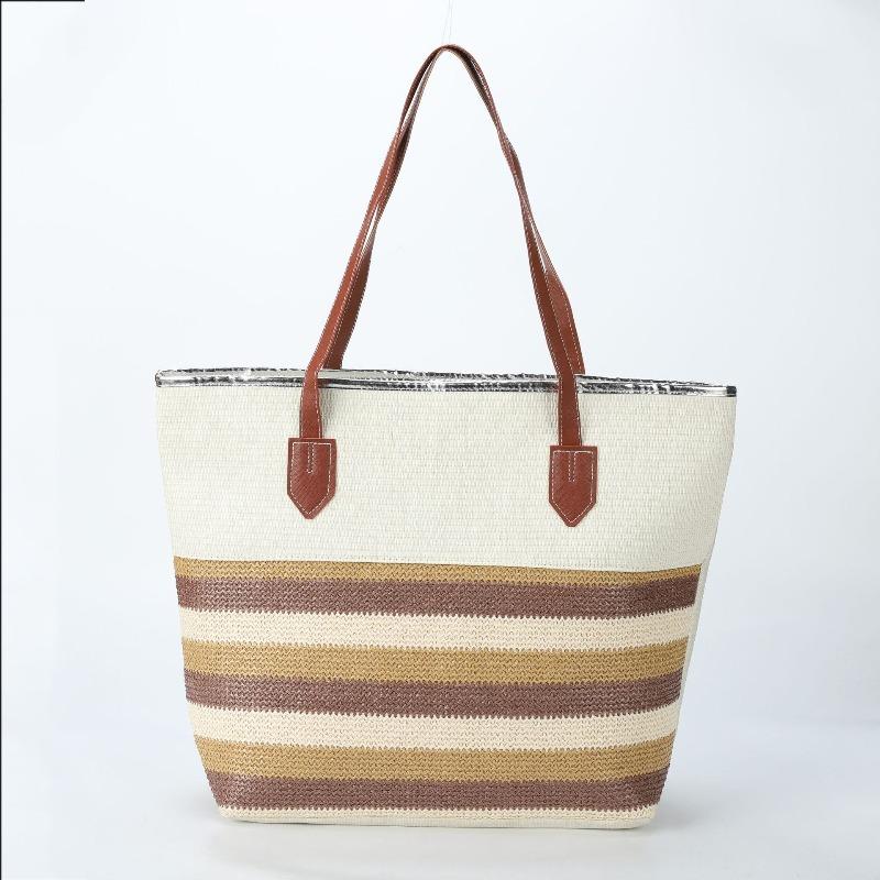 New beach bag striped, casual bag underarm bag women's shoulder bag women's canvas bag