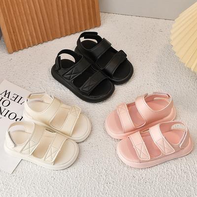 Chaussures de Plage pour Enfants Décontractées Couleur Unie Sandales Garçons Filles Ouvertes aux Orteils Polyvalentes 2025 Été Nouvelles Chaussures de Mode pour Enfants Antidérapantes Souples