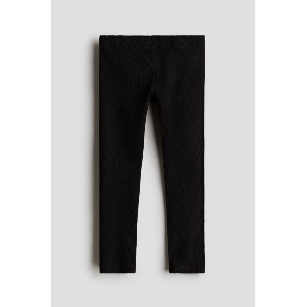 

H M ribbed jersey leggings black