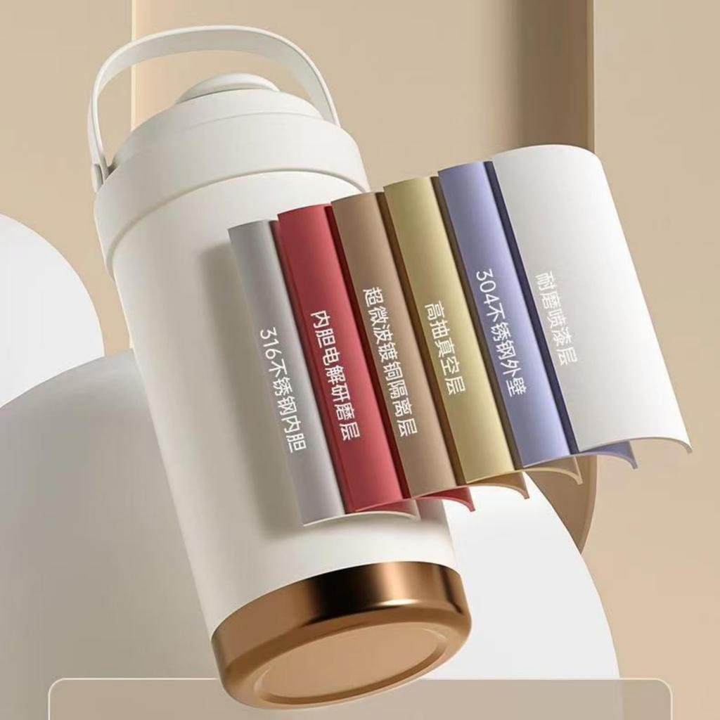 Ceramic Tumbler with Straw, Vacuum Insulated, Spill-Proof Design, Keeps Drinks Hot or Cold, Portable, 500ml (Rich Brown)