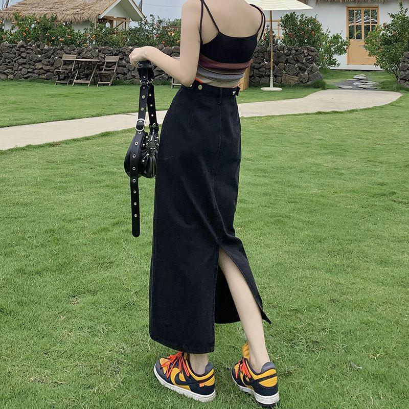 High-Waisted A-Line Denim Skirt for Women - Summer 2024 Thin Style 