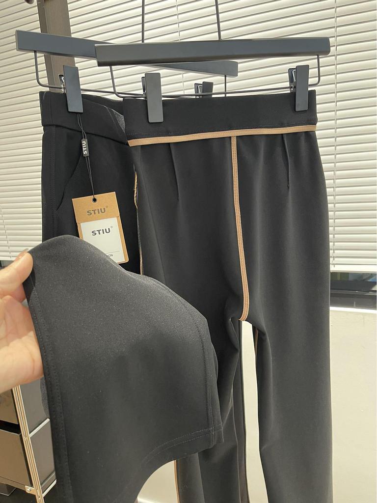 Women's High-Waisted Slimming Micro Flare Pants: Leg-Lengthening Spring/Summer Black Style