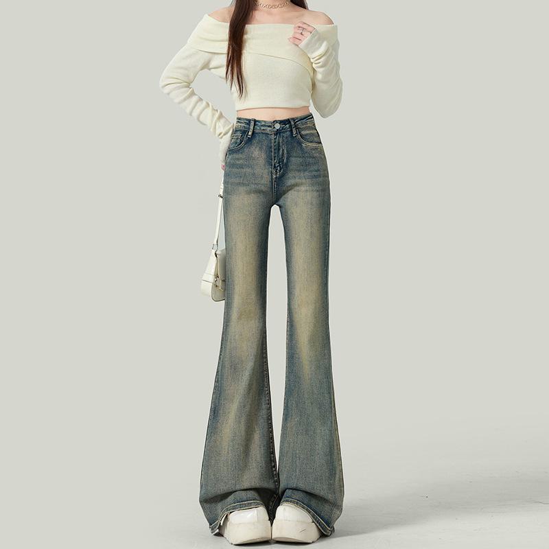 Women s Spicy Flare High-Waisted Jeans - Petite, Slimming, Versatile Spring/Summer 2026. XL