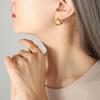 Fashionable British-Style Minimalist Copper C-shaped Earrings for Women