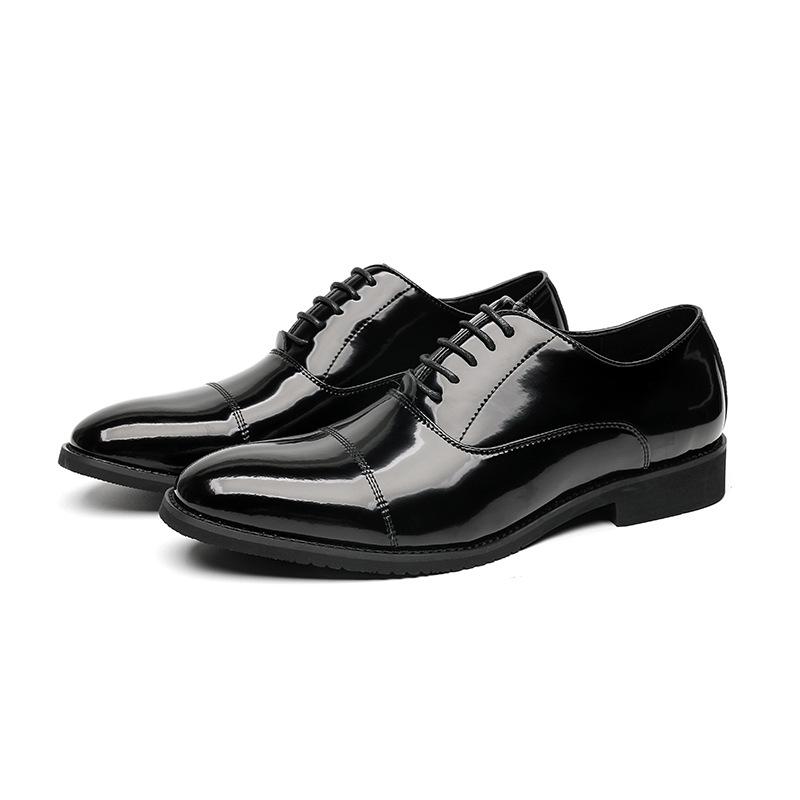 Leather Shoes Men's Summer Breathable Dress Business British Casual Suit High-end Sense Glossy Cowhide Small Leather Shoes 8114-R