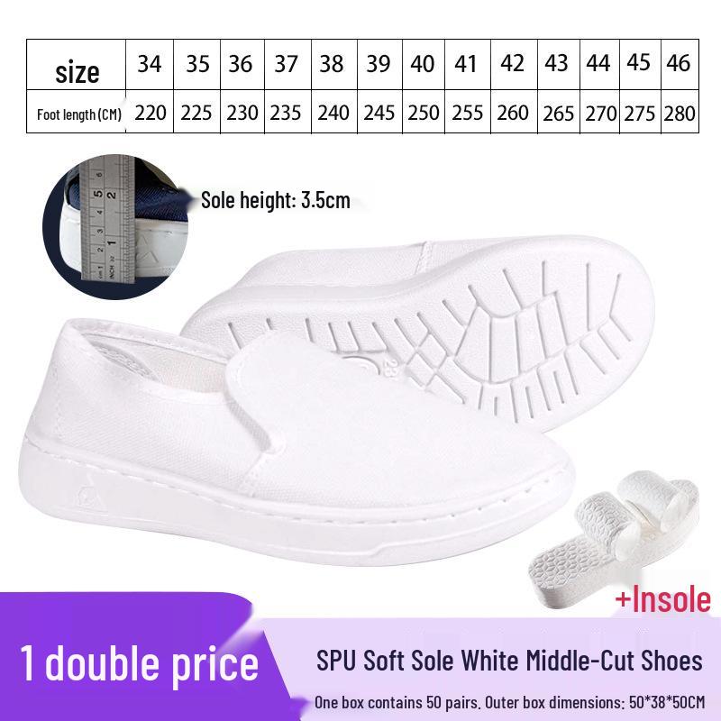 Dustproof Anti-static PU Mid-cut Soft Sole Work Shoes for Cleanroom