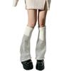 Women Lolita Socks Leg Warmers Knitted Foot Cover Knee High Footless Boot Cuff